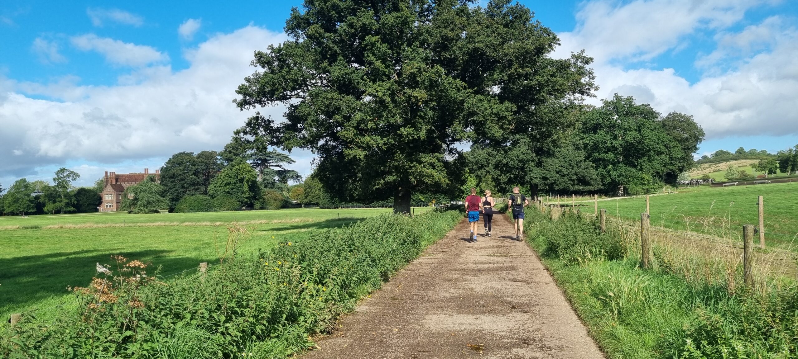 A view of runners at the venue of mapledurham backyard ultra - mapledurham house 